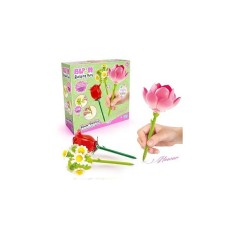 Stylo Fleur a Construire – Pack de 3 – Rose, Lotus et Marguerite -