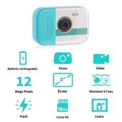 Appareil Photo Waterproof – Étanche jusqu'a 3 metres – Avec carte