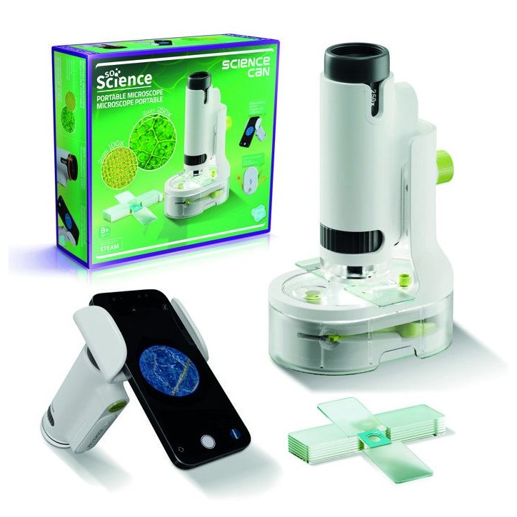 Canal Toys - So Science - Microscope Portable 250X avec support smartphone et accessoires - COS 001 Canal Toys - So Science - Microscope Portable 250X avec support smartphone et accessoires - COS 001