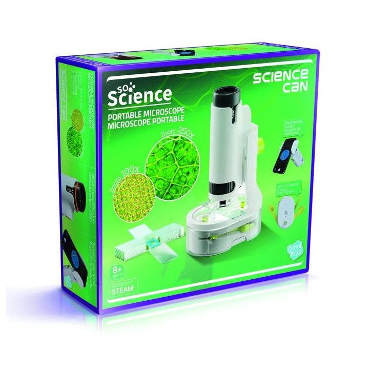 Canal Toys - So Science - Microscope Portable 250X avec support smartphone et accessoires - COS 001 Canal Toys - So Science - Microscope Portable 250X avec support smartphone et accessoires - COS 001
