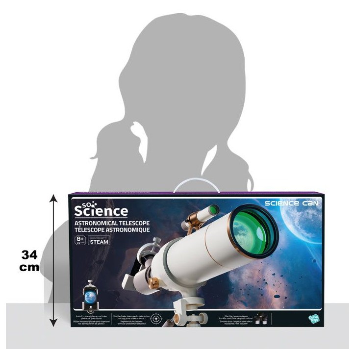 Canal Toys - So Science - Télescope astronomique avec support smartphone et oculaires 40x/16x - COS 002