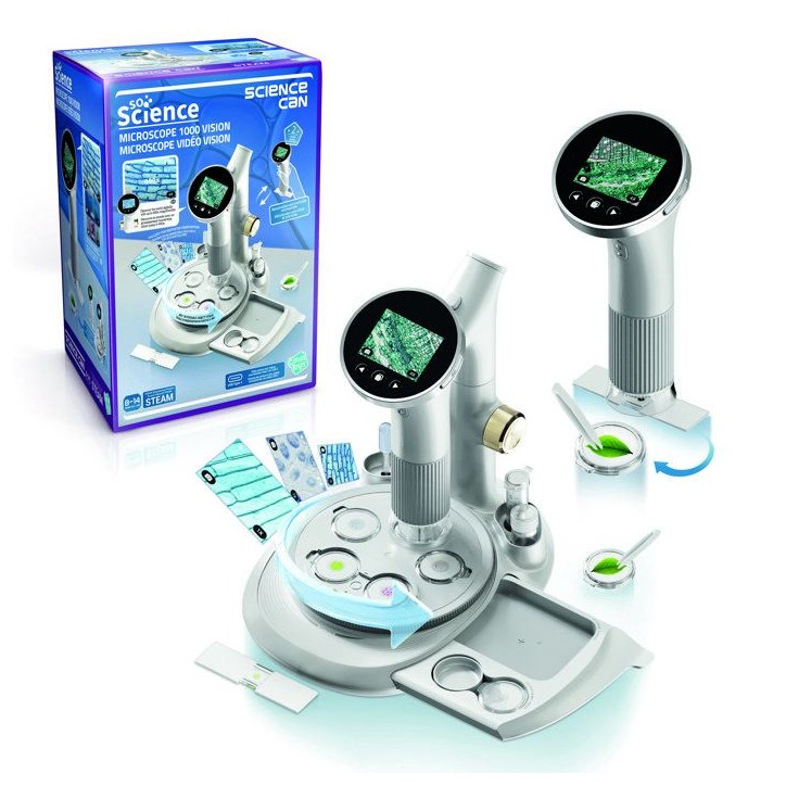 Canal Toys - So Science - Microscope vidéo Vision 1000 avec écran intégré, base rotative et capture photo/vidéo - COS 007 Canal Toys - So Science - Microscope vidéo Vision 1000 avec écran intégré, base rotative et capture photo/vidéo - COS 007