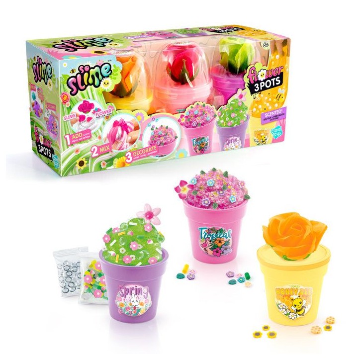 Slime Flower 3 Pots - Des 6 ans - SSC 418 Canal Toys - So Slime -