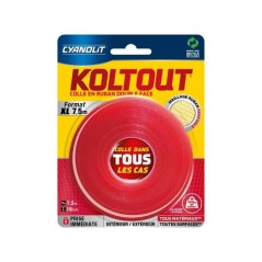 Ruban adhésif double face - CYANOLIT - Koltout ruban XL - 7,5 m x 19