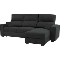 Canapé d'angle convertible réversible - 3 places - DANY - Tissu Gris