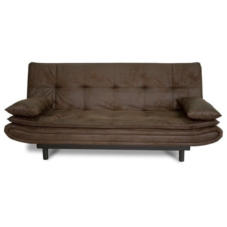 Banquette clic-clac DARIUS - Tissu Marron - L 194 x P 121 x H 83 cm - Fabriqué en Ukraine Banquette clic-clac DARIUS - Tissu Marron - L 194 x P 121 x H 83 cm - Fabriqué en Ukraine