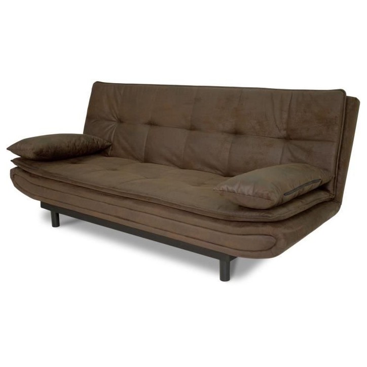 Banquette clic-clac DARIUS - Tissu Marron - L 194 x P 121 x H 83 cm - Fabriqué en Ukraine Banquette clic-clac DARIUS - Tissu Marron - L 194 x P 121 x H 83 cm - Fabriqué en Ukraine
