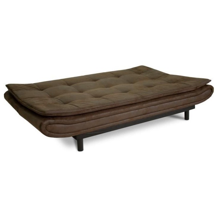 Banquette clic-clac DARIUS - Tissu Marron - L 194 x P 121 x H 83 cm - Fabriqué en Ukraine Banquette clic-clac DARIUS - Tissu Marron - L 194 x P 121 x H 83 cm - Fabriqué en Ukraine