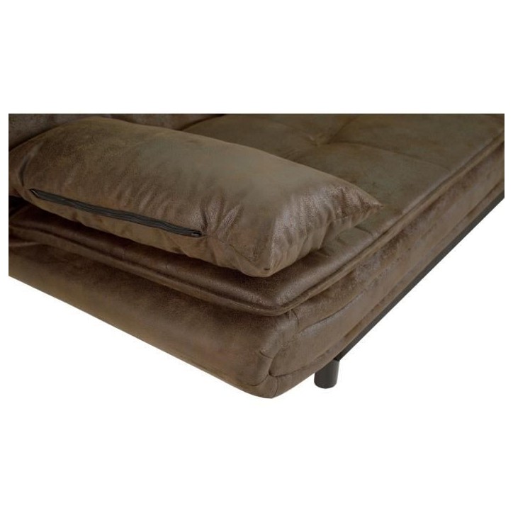 Banquette clic-clac DARIUS - Tissu Marron - L 194 x P 121 x H 83 cm - Fabriqué en Ukraine Banquette clic-clac DARIUS - Tissu Marron - L 194 x P 121 x H 83 cm - Fabriqué en Ukraine