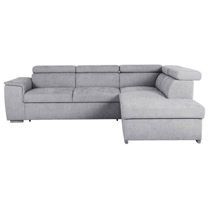 Canapé d'angle convertible réversible - 5 places - DAYTONA - Tissu Silver - Coffre - 260 x 216 x 94 cm Canapé d'angle convertible réversible - 5 places - DAYTONA - Tissu Silver - Coffre - 260 x 216 x 94 cm