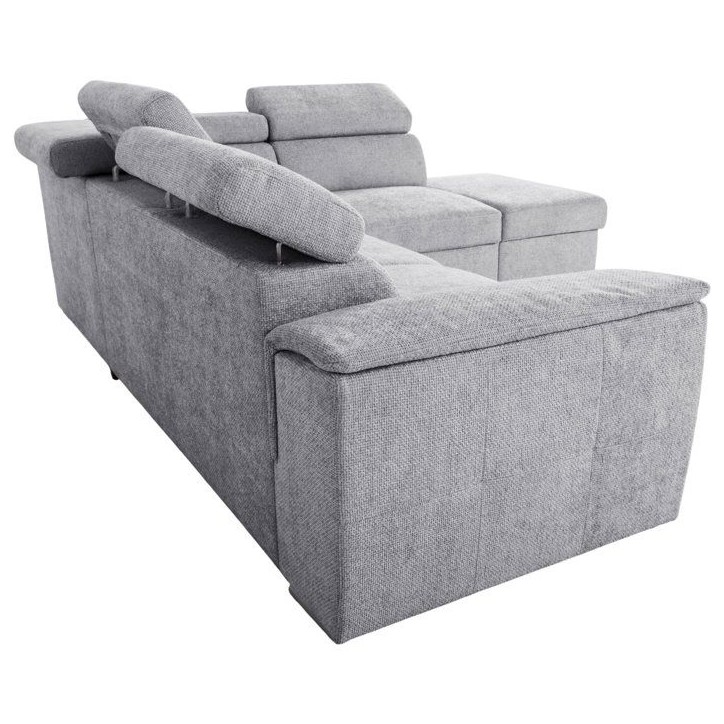 Canapé d'angle convertible réversible - 5 places - DAYTONA - Tissu Silver - Coffre - 260 x 216 x 94 cm Canapé d'angle convertible réversible - 5 places - DAYTONA - Tissu Silver - Coffre - 260 x 216 x 94 cm