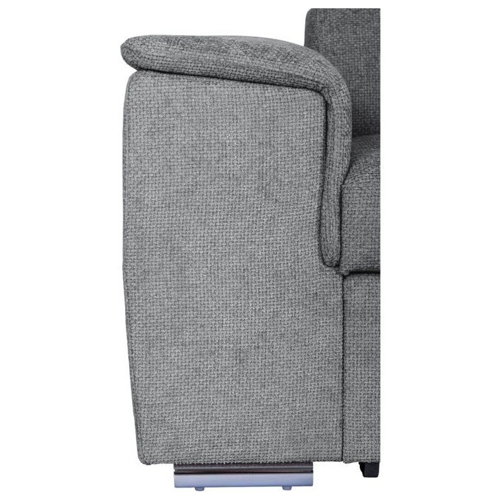 Canapé d'angle convertible réversible - 5 places - DAYTONA - Tissu Silver - Coffre - 260 x 216 x 94 cm Canapé d'angle convertible réversible - 5 places - DAYTONA - Tissu Silver - Coffre - 260 x 216 x 94 cm