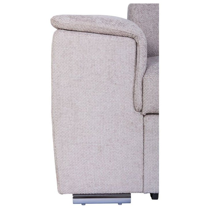 Canapé d'angle convertible réversible - 5 places - DAYTONA - Tissu Beige - Coffre - 260 x 216 x 94 cm