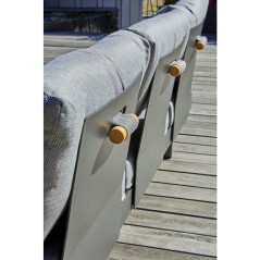 Salon de jardin d'angle - Gris anthracite - Bois d'acacia / aluminium