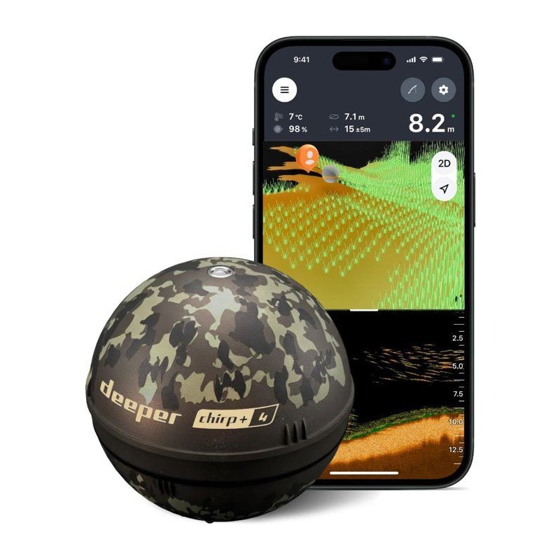 Sondeur lançable - DEEPER - CHIRP+ 4 - GPS - IA - 3 faisceaux CHIRP -