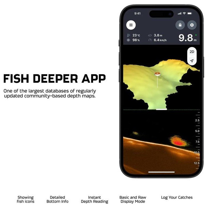 Sondeur lançable - DEEPER - CHIRP+ 4 - GPS - IA - 3 faisceaux CHIRP - portée 120 m Sondeur lançable - DEEPER - CHIRP+ 4 - GPS - IA - 3 faisceaux CHIRP - portée 120 m