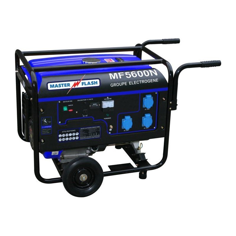 Groupe électrogene essence - MASTER FLASH - 5500 W - Chariot inclus -