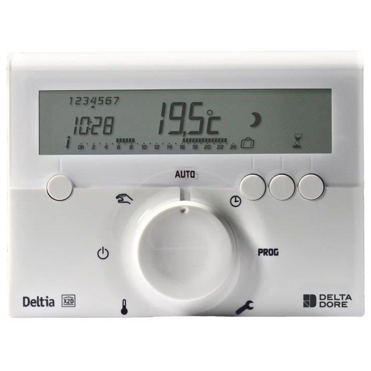 Programmateur sans fil et 1 récepteur - DELTA DORE - Deltia 8.03 - Pour chaudiere, pompe a chaleur ou radiateurs électriques Programmateur sans fil et 1 récepteur - DELTA DORE - Deltia 8.03 - Pour chaudiere, pompe a chaleur ou radiateurs électriques