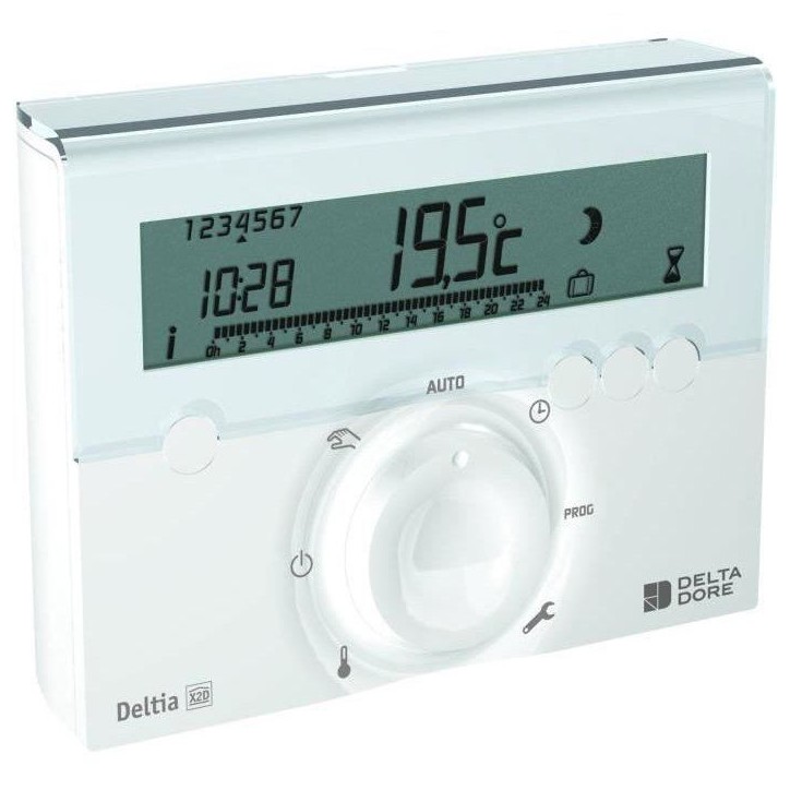 Programmateur sans fil et 1 récepteur - DELTA DORE - Deltia 8.03 - Pour chaudiere, pompe a chaleur ou radiateurs électriques Programmateur sans fil et 1 récepteur - DELTA DORE - Deltia 8.03 - Pour chaudiere, pompe a chaleur ou radiateurs électriques