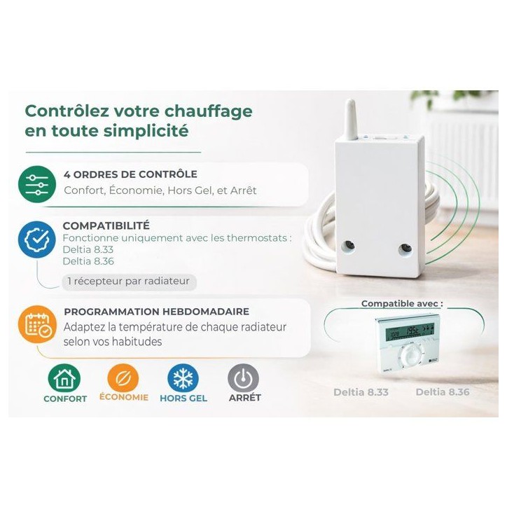 Récepteur - DELTIA DORE - RF 660 FP - 4 ordres - Technologie radio sans fil - Blanc Récepteur - DELTIA DORE - RF 660 FP - 4 ordres - Technologie radio sans fil - Blanc