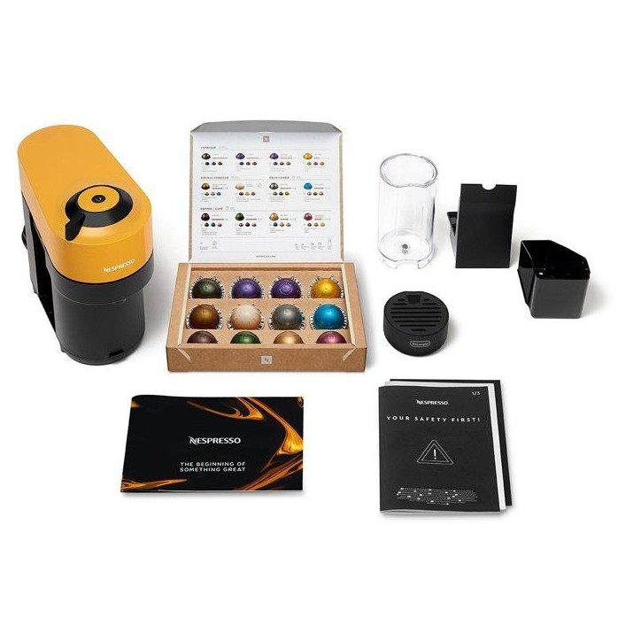 Machine a café capsules - Nespresso - De'Longhi - Vertuo pop - ENV90.Y - Jaune - 7 capsules Nespresso incluses Machine a café capsules - Nespresso - De'Longhi - Vertuo pop - ENV90.Y - Jaune - 7 capsules Nespresso incluses