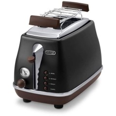 Grille-pain - DELONGHI - CTOV2103.BK - 900 W - 2 fentes - Noir mat / Chocolat