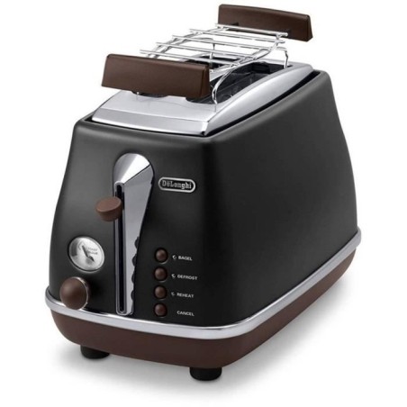Grille-pain - DELONGHI - CTOV2103.BK - 900 W - 2 fentes - Noir mat / Chocolat
