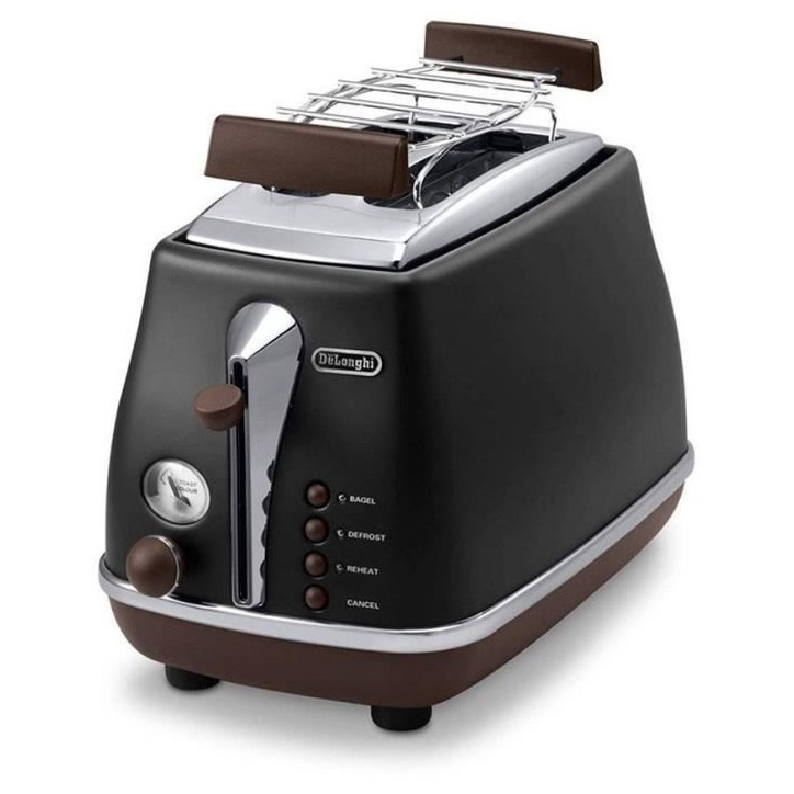Grille-pain - DELONGHI - CTOV2103.BK - 900 W - 2 fentes - Noir mat / Chocolat Grille-pain - DELONGHI - CTOV2103.BK - 900 W - 2 fentes - Noir mat / Chocolat