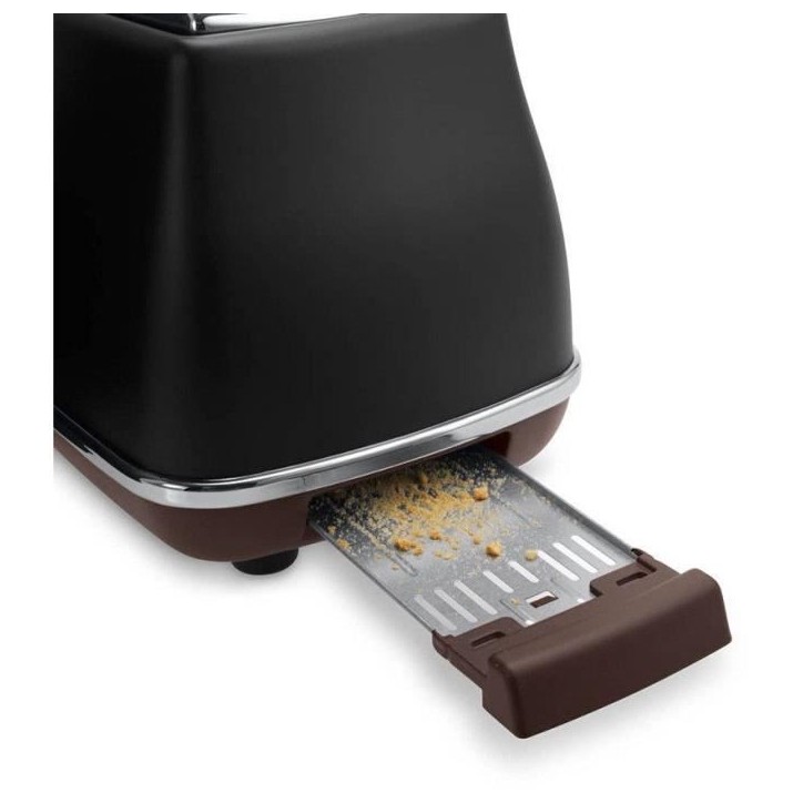 Grille-pain - DELONGHI - CTOV2103.BK - 900 W - 2 fentes - Noir mat / Chocolat Grille-pain - DELONGHI - CTOV2103.BK - 900 W - 2 fentes - Noir mat / Chocolat