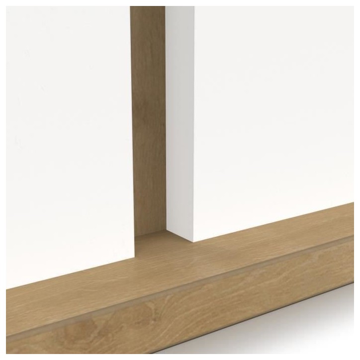 Table a manger seule ACCESS - 6 personnes - Décor chene Hamilton et blanc - L 160 x P 78 x H 90 cm - DEMEYERE
