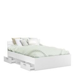 Demeyere Lit adulte MICHIGAN - 140 x 190 cm - Multiples rangements - B