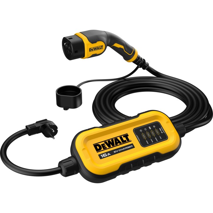 Chargeur portable pour véhicule électrique - DEWALT - 3,7kW - Type 2 + prise - 7 m - 16A - 230V AC Chargeur portable pour véhicule électrique - DEWALT - 3,7kW - Type 2 + prise - 7 m - 16A - 230V AC
