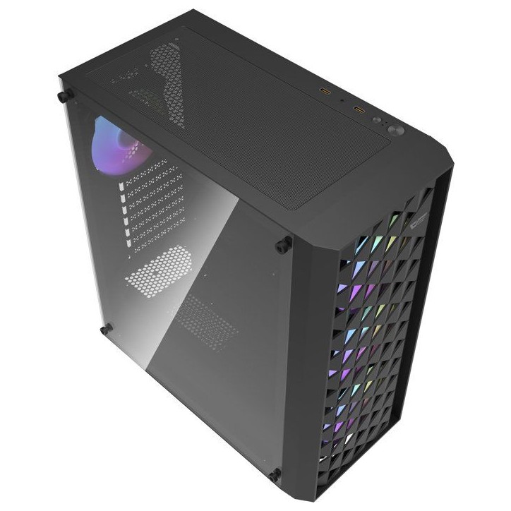 DARKFLASH - DF-DK351CL6-BK - DK351 - Boitier PC sans alimentation - Moyen tour - Format ATX - Noir DARKFLASH - DF-DK351CL6-BK - DK351 - Boitier PC sans alimentation - Moyen tour - Format ATX - Noir