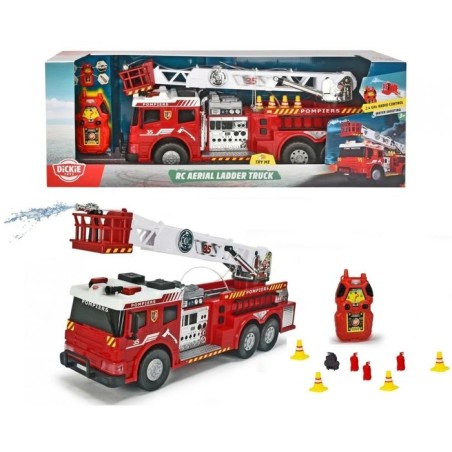 Dickie Camion de pompiers télécommandé a échelle extensible rouge