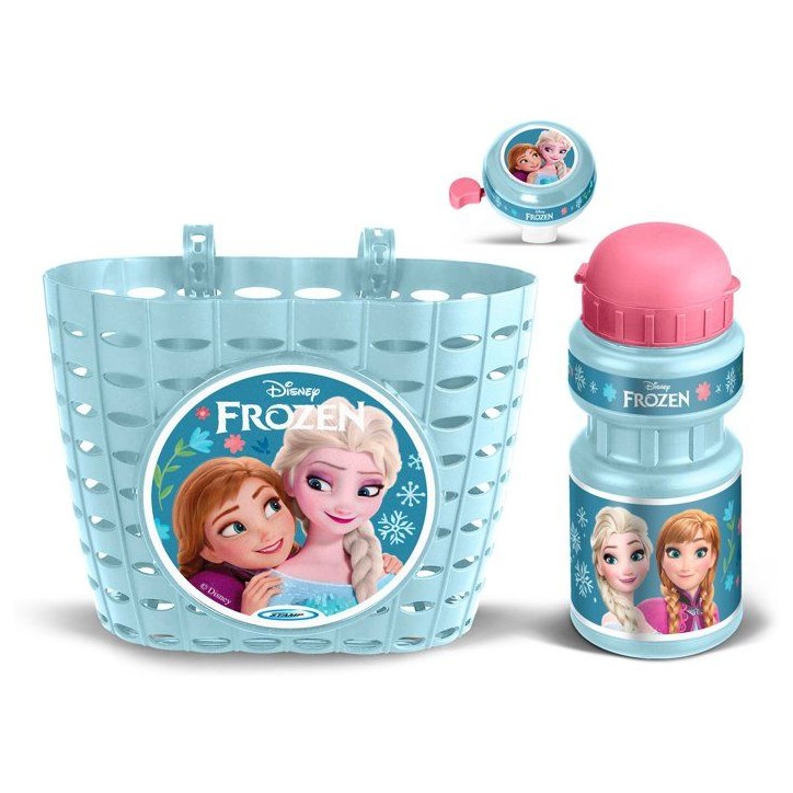 Accessoires pour vélo - DISNEY - La Reine des Neiges - Corbeille, bidon et sonnette - Tout type de guidon - Des 3 ans