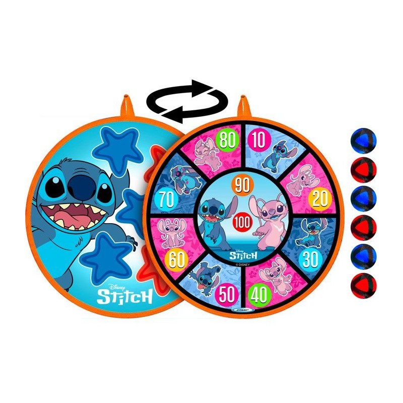 Cible et balles fléchettes - DISNEY - Stitch - Scratch - 36 cm