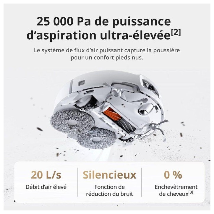 DJI ROMO A - Robot Aspirateur Laveur avec Station - Robot Transparent - 25 000 Pa - Détection au millimetre - 200 j sans Entret DJI ROMO A - Robot Aspirateur Laveur avec Station - Robot Transparent - 25 000 Pa - Détection au millimetre - 200 j sans Entret