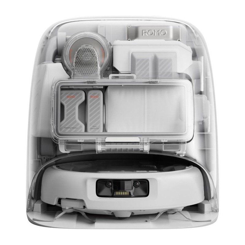DJI ROMO P - Robot Aspirateur Laveur avec Station - Design Transparent