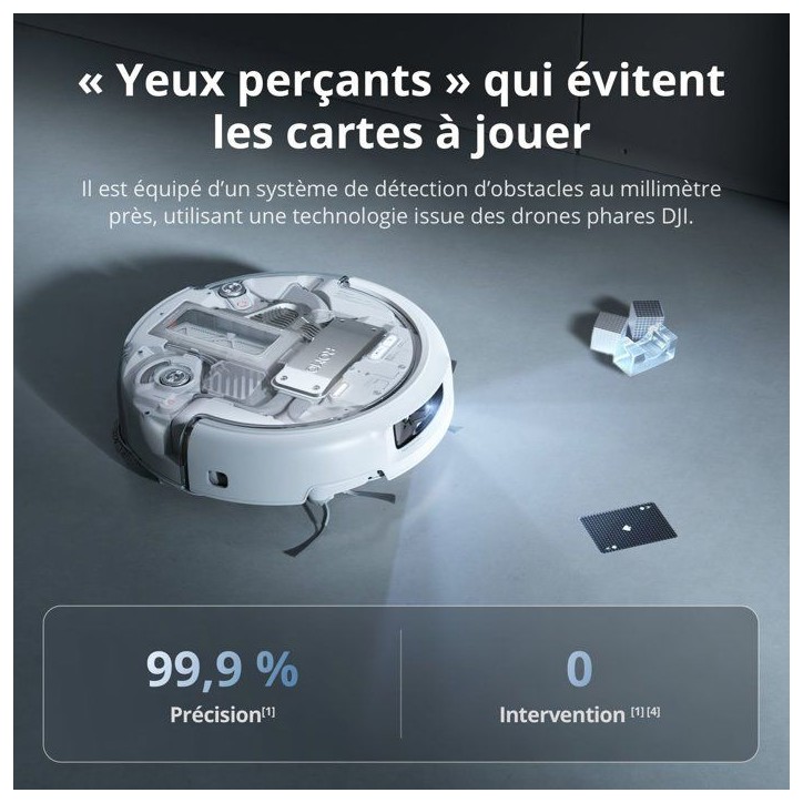 DJI ROMO P - Robot Aspirateur Laveur avec Station - Design Transparent - 25 000 Pa - Détection au millimetre - 200 j sans Entre DJI ROMO P - Robot Aspirateur Laveur avec Station - Design Transparent - 25 000 Pa - Détection au millimetre - 200 j sans Entre
