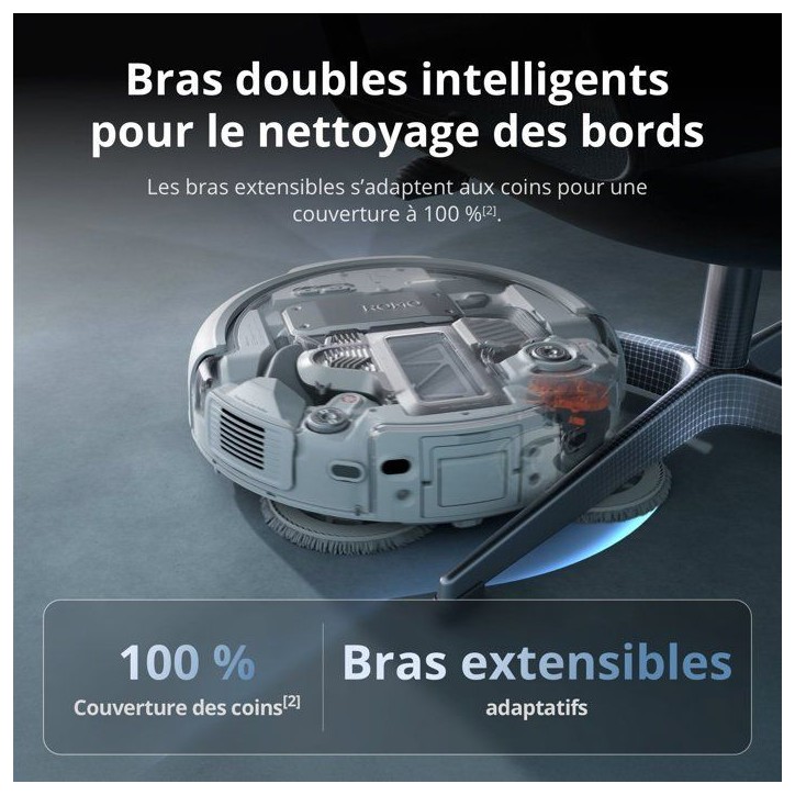 DJI ROMO P - Robot Aspirateur Laveur avec Station - Design Transparent - 25 000 Pa - Détection au millimetre - 200 j sans Entre DJI ROMO P - Robot Aspirateur Laveur avec Station - Design Transparent - 25 000 Pa - Détection au millimetre - 200 j sans Entre