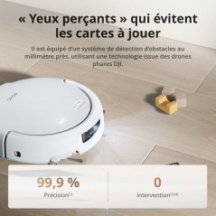 DJI ROMO S - Robot Aspirateur Laveur avec Station - 25 000 Pa - Détec
