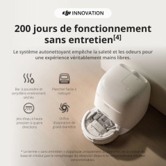 DJI ROMO S - Robot Aspirateur Laveur avec Station - 25 000 Pa - Détec