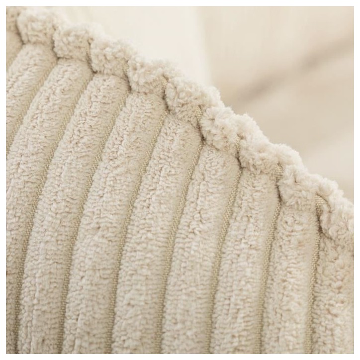 Canapé convertible 3 places - BARI - Velours cotelé - Perle - Coffre de rangement - 215 x 89 x 100 cm Canapé convertible 3 places - BARI - Velours cotelé - Perle - Coffre de rangement - 215 x 89 x 100 cm