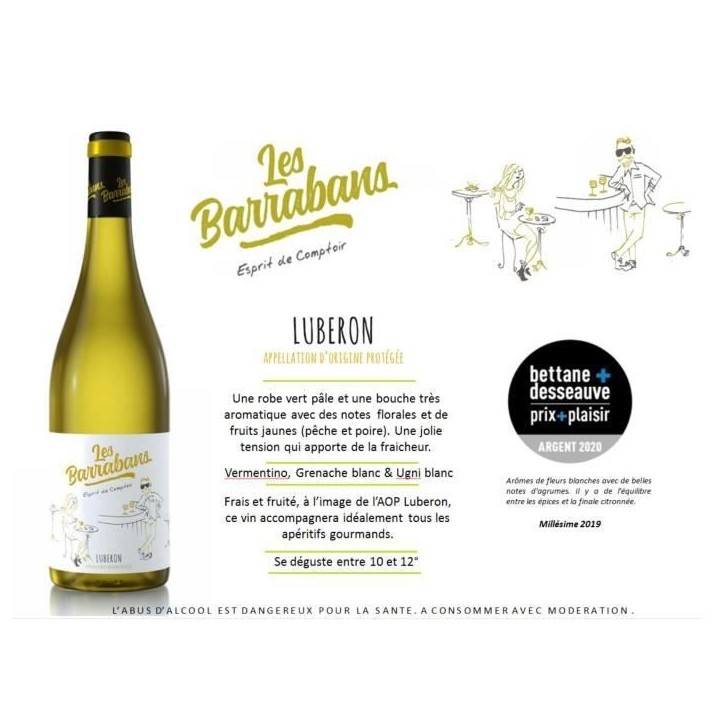 Les Barrabans 2024 Luberon - Vin blanc de la Vallée du Rhône Les Barrabans 2024 Luberon - Vin blanc de la Vallée du Rhône