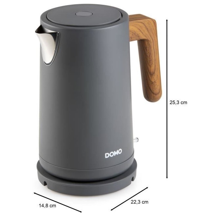 Bouilloire électrique - DOMO - DO9268WK - 2200 W - 1,7 L - Socle 360° - Noir / Bois Bouilloire électrique - DOMO - DO9268WK - 2200 W - 1,7 L - Socle 360° - Noir / Bois