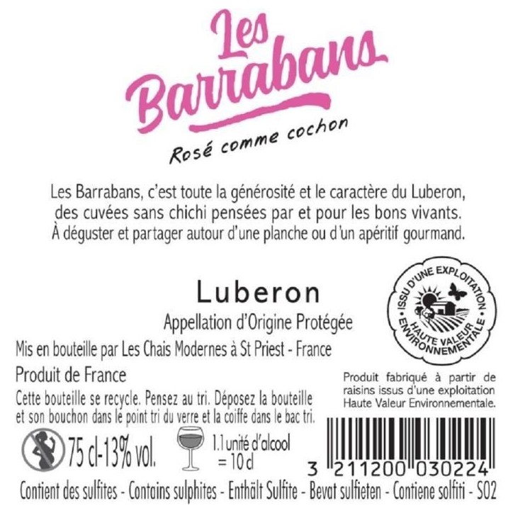 Les Barrabans 2023 Luberon - Vin rosé de la Vallée du Rhône