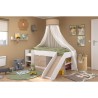 PARISOT SLIDE - Lit toboggan enfant - Décor Blanc et Chene Jackson -