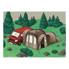 Auvent Canopy - KAMPA - MOD 250 Dune - Arceaux en aluminium - Brun