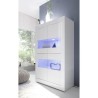 Vitrine - BASICO - 4 portes - Blanc laqué brillant - 101 x 42 x 161 c
