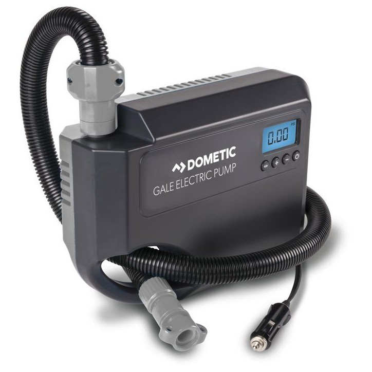 Pompe électrique 12 V pour auvent gonflable - DOMETIC - Gale Electric Pump - Câble avec prise allume-cigare - 6 adaptateurs Pompe électrique 12 V pour auvent gonflable - DOMETIC - Gale Electric Pump - Câble avec prise allume-cigare - 6 adaptateurs